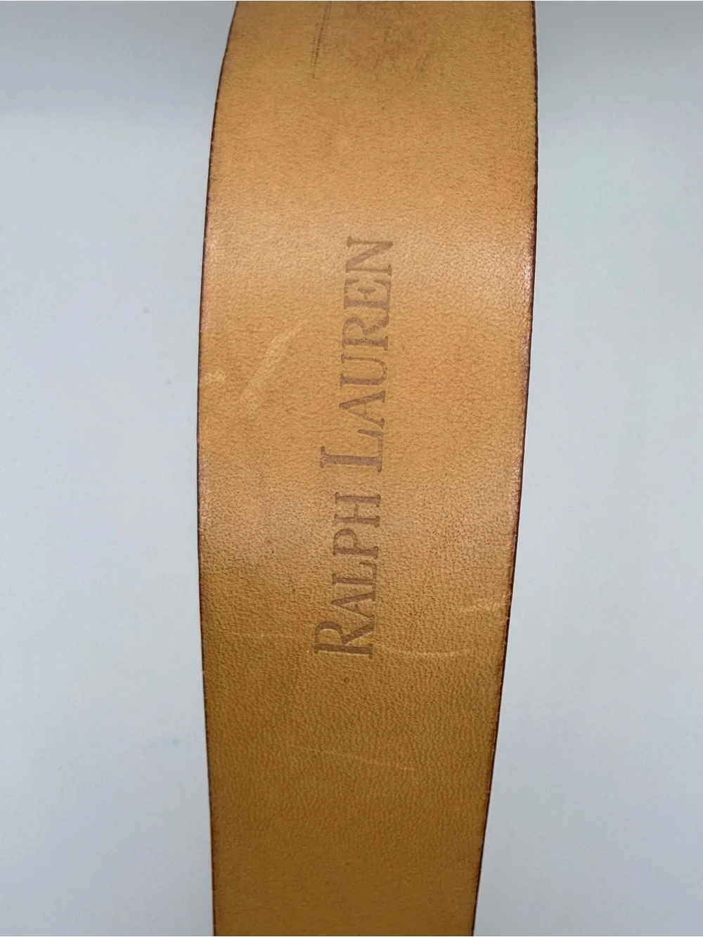 Ralph Lauren Made in Italy Ivory Leather Wide Belt Silver Buckle Size M